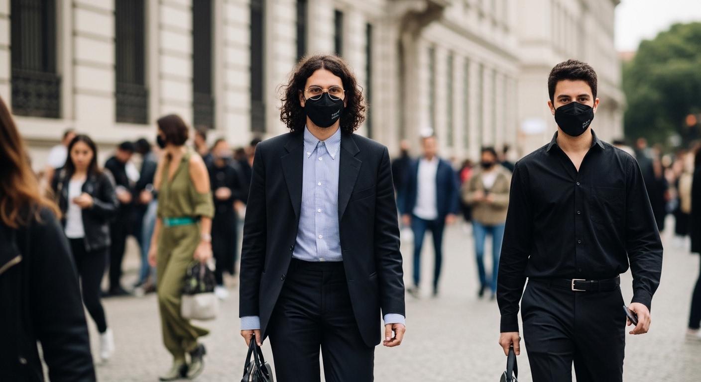 Brazilian street style montage on a rain-soaked urban street with colorful outfits and murals.
