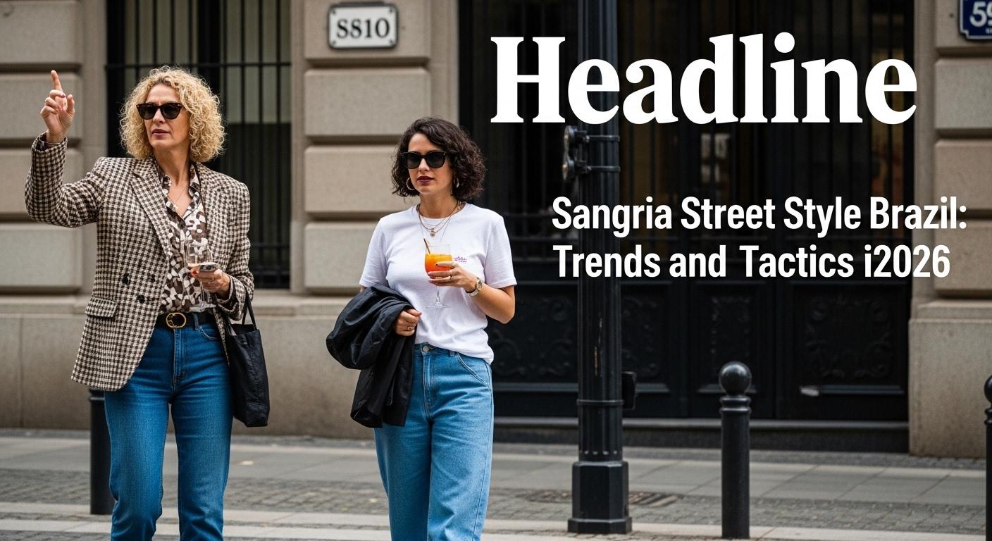 Street style scene in Brazil with sangria-inspired outfits on city street