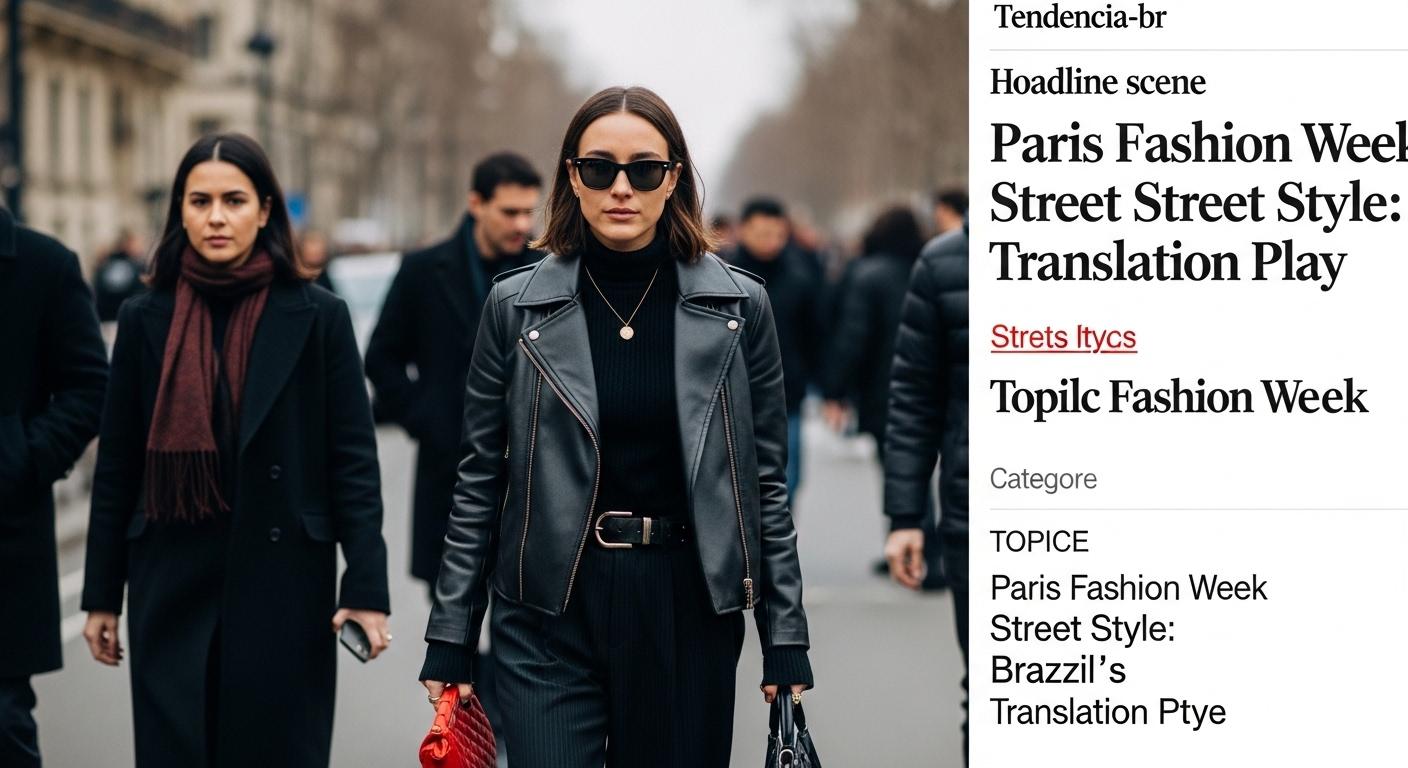 Street style at Paris Fashion Week featuring bold prints and tailored silhouettes on a Parisian street.