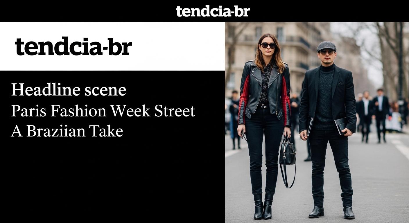 Brazilian observer photographing Paris Fashion Week Street Street Style outside a venue, showcasing neutral tailoring wi