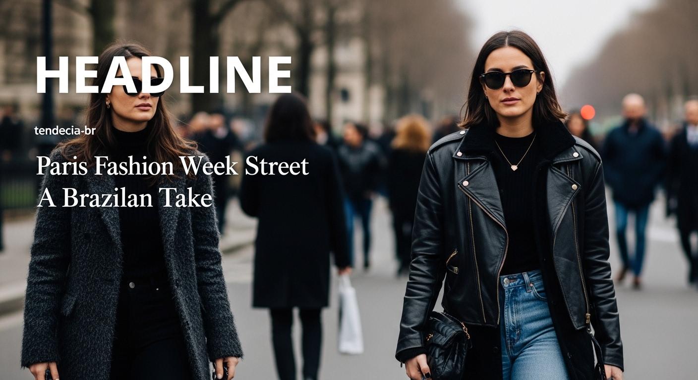 Brazilian observer photographing Paris Fashion Week Street Street Style outside a venue, showcasing neutral tailoring wi