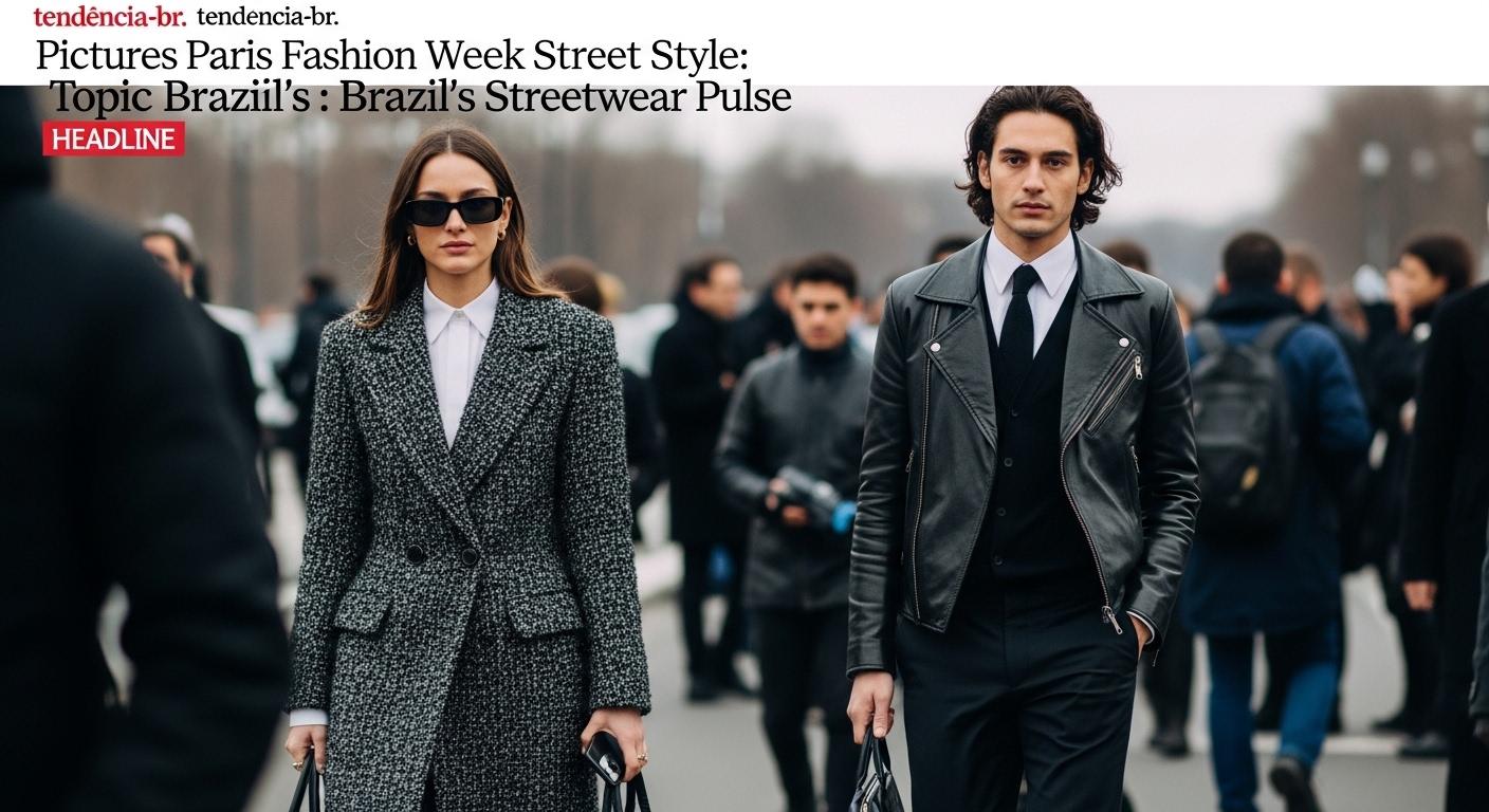 Street style crowd at Paris Fashion Week, bold outfits and varied textures.