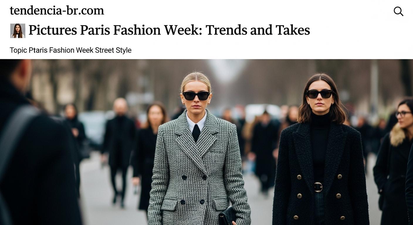 Street style collage outside Paris Fashion Week featuring diverse outfits in tailored coats, oversized silhouettes, and