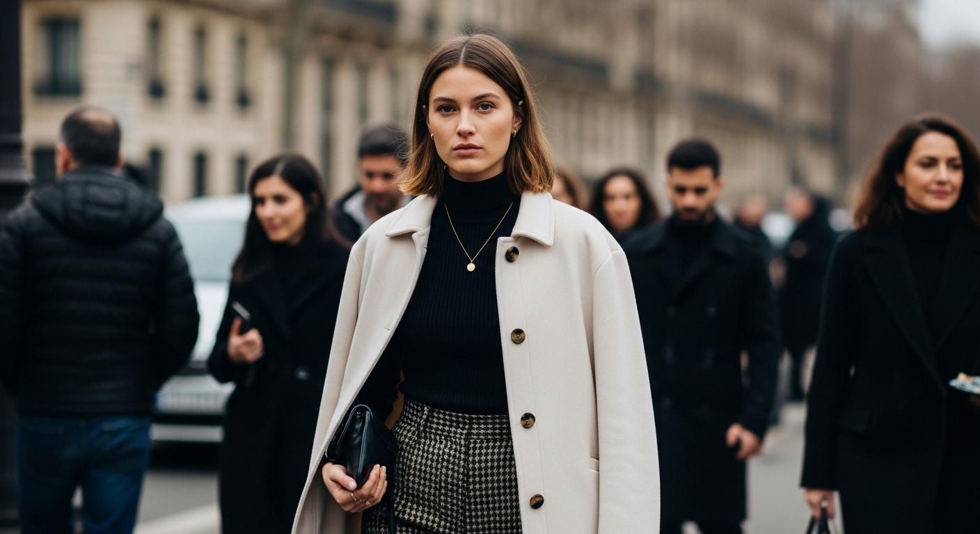 Brazilian observer at Paris Fashion Week Street Style amid a bustling street scene in Paris.