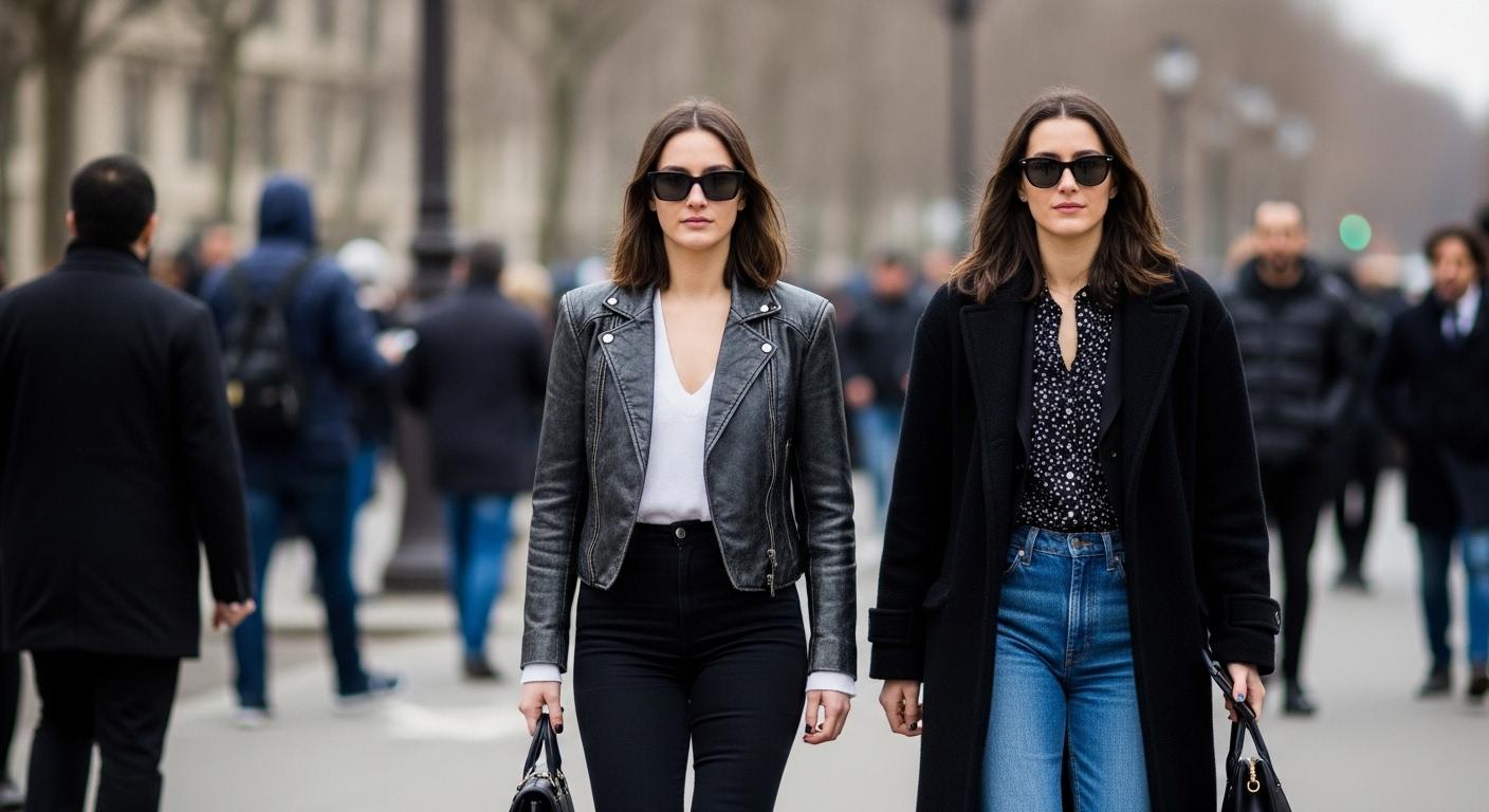 Brazilian editor at Paris Fashion Week street style wearing bold knit and oversized outerwear