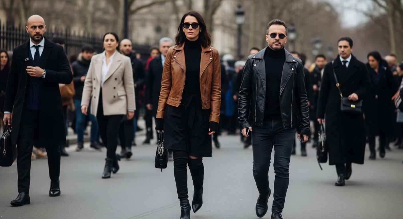 Paris Fashion Week street style montage highlighting bold tailoring and color
